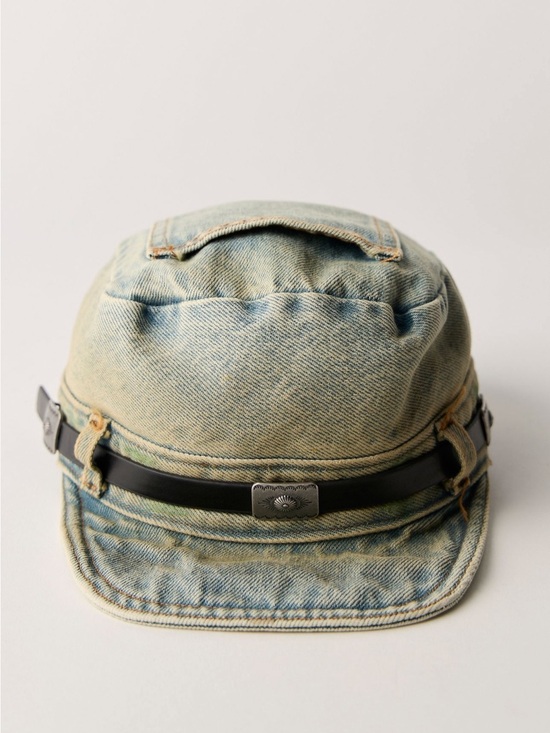 NWT Free People Washed Denim Cadet Hat in Denim main image 5